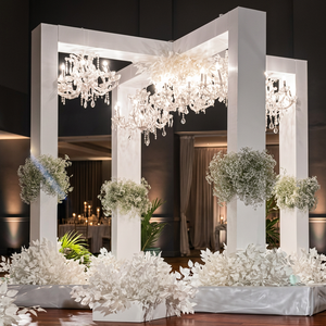 White PVC Rectangle Wedding Arch Backdrop Occasions 7-8ft Height Over 6ft Wide Durable Lighting Style New Design - Product Image 3