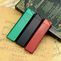 Briquet long gonflable en métal coupe-vent à flamme verte, briquet à cigarettes élancé, cadeau promotionnel personnalisé, briquets publicitaires