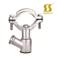 Support de Tube sanitaire OEM allemagne double boulon en laiton type U anneau de tige de terre selle support de tuyau rond Type cintre pince rapide