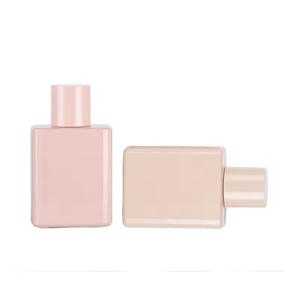 Portable 50ml <b>Flat</b> Shape Glass Perfume Bottle with <b>Screw</b>-Cap Pump Sprayer Empty Press Bottles - Product Image 2