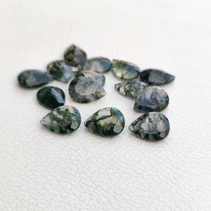 6x9mm AAA Natural Moss Agate Stone Faceted Pear Shape Bulk Polished Loose Gemstones Birthstone Jewelry Trending Arrival 2025 - Product Image 1