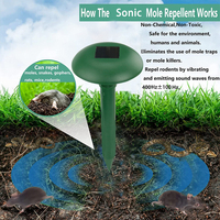 Répulsif à taupe sonique à énergie solaire Contrôle vocal Rongeur Campagnol Serpent Fermes de dissuasion Pelouses Printemps Automne Saison Conception de style animal