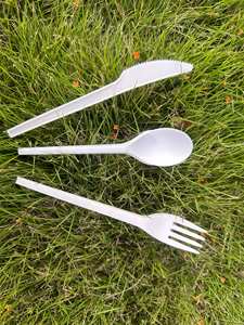 Set di Posate da Campeggio Monouso Ecologiche all'Ingrosso con Sacchetti Richiudibili in Plastica OPP e Sacchetti di Carta - Product Image 3