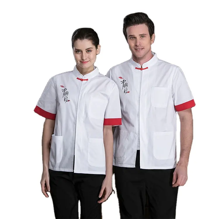 Hombres y mujeres de manga corta transpirable chaqueta de Chef Catering restaurante cocina de verano uniforme de trabajo cocinar ropa para panadería chefs tops