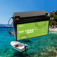 Batterie au lithium 12,8 V 150 Ah à décharge profonde pour applications solaires, VR, caravanes, marine, moteurs de pêche à la traîne et bateaux