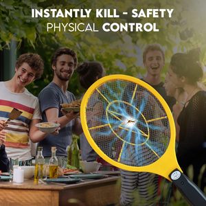 Single Layer Mesh Battery-Powered <b>Electric</b> Mosquito Swatter Non-Rotatable Industrial Style Fall 10 Coverage - Product Image 4