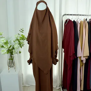Missilee女性伊斯兰Khimar女性穿办公室服装和头饰Shifon Materi新模特迪拜阿巴亚时尚
