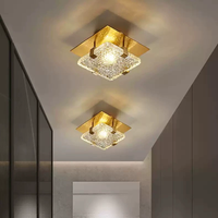 Plafonnier de balcon, couloir, entrée, design créatif, plafonnier en cristal cube pour hôtel.