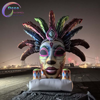 Máscara Inflable Multicolor Personalizada de Gran Tamaño para Fondo de Escenario con Bomba de Aire Eléctrica, Dimensiones Superiores a 12 pies