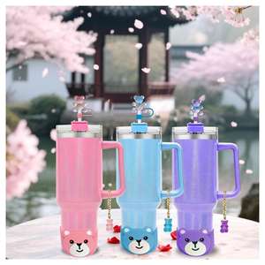Bekerhoes voor tumbler 20 30 40 oz tumbler 10mm 0.4 inch beren rietje hoesje topper & charme accessoires leuke cadeaus koppels geliefden vrijdag - Product Image 2