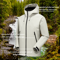 Veste de Randonnée Homme Personnalisée, Manteau Imperméable Respirant Coupe-Vent, Veste Hardshell d'Extérieur de Haute Qualité avec Capuche Intégrale