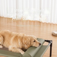 Lit surélevé pour chien, utilisation quatre saisons, pour chiens de taille moyenne et petite, tapis respirant, coussin de couchage en cuir, lit pour chat, accessoires pour animaux de compagnie
