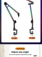 Support de microphone RVB en acier au carbone Support en porte-à-faux portable avec alimentation DC5V Support de support en métal