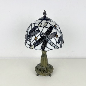 Lámpara de Vidrio Tiffany LongHuiJing de 8 Pulgadas, Estilo Escandinavo, Flexible, Ecológica, Simple, Hecha a Mano, con Diseño de Libélula Azul Marino - Product Image 5