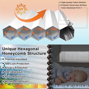 26mm No Drill Persilux 100% Blackout Fensterläden Waben jalousien Perfect Fit Jalousien Waben - Product Image 3