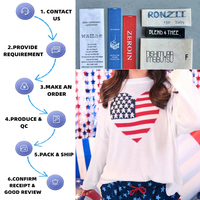 Fabricant d'ensembles de pulls personnalisés, pull en tricot de poids moyen, pull pour femme avec motif drapeau américain, pull avec motif drapeau américain