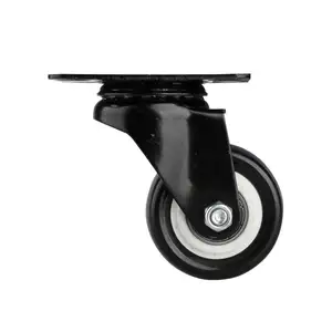 2 Inch Office Chair Caster Furniture Wheels 360 degree Swivel Top Plate Hooded Casters PU Wheel for Furniture Trolley Dining Car