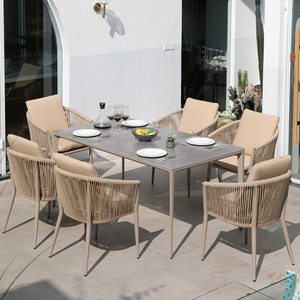 Chaise empilable moderne en <span class=keywords><strong>aluminium</strong></span> pour l'extérieur chaise de salle à manger confortable en corde pour jardin patio villa restaurant parc <span class=keywords><strong>cuisine</strong></span> - Product Image 5