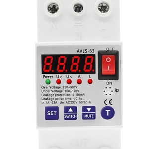 สวิตช์ป้องกันการรั่วไหลแรงดันเกิน AVLS-63 RCBO 230V 50/60Hz สำหรับครัวเรือน - Product Image 1