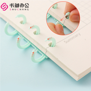 Schlussverkauf Qualität grün blau lose Blattbindungsstreifen Pc-Bindungsring 5 Schleifen Ringe mit Baumzweig-Blatt - Product Image 6