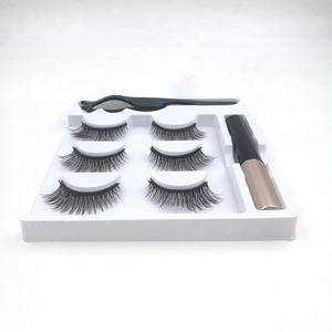 Boîte personnalisée privé étiquette 3 apirs 3D réutilisable étanche magnétique eyeliner et faux vison cils kit - Product Image 6