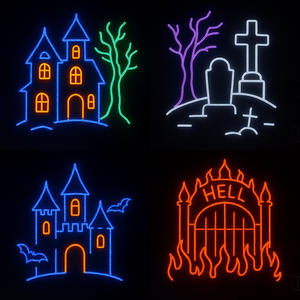 ไฟ LED ตกแต่งวันฮาโลวีนบ้านผีสิงสุสานประตูนรกสถานที่จัดงานเลี้ยงในสวน - Product Image 2