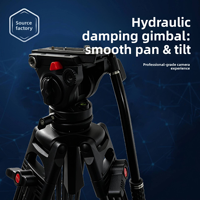 Trépied vidéo professionnel sur mesure A006, hauteur extensible 188 cm, en alliage d'aluminium, amortissement hydraulique, capacité de charge 6-10 kg