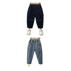 Hot Selling Fashion Kids Kind Baby Boys Elastische Taille Broek Jongen Denim Lange Broek Tieners Jeans