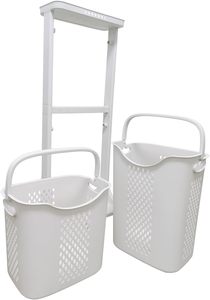 Panier de rangement créatif en plastique pour salle de bain, organisateur et étagères, panier de rangement à roulettes pour la lessive, pour la maison - Product Image 2