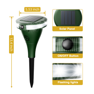 <span class=keywords><strong>Répulsif</strong></span> à ultrasons solaire pour animaux avec lumières clignotantes à 360 degrés <span class=keywords><strong>Meilleur</strong></span> cerf <span class=keywords><strong>Pigeon</strong></span> cochon sauvage chat dissuasif <span class=keywords><strong>répulsif</strong></span> pour animaux de jardin - Product Image 2
