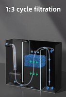Filtre latéral en verre ultra-clair JSD Jinjing pour aquarium, filtration intégrée, pompe silencieuse, sans changement d'eau, lumière LED à spectre complet