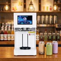 Machine de scellage de canettes en aluminium PET en plastique non rotative commerciale Machine de scellage de canettes en étain personnalisée intelligente avec porte-gobelet