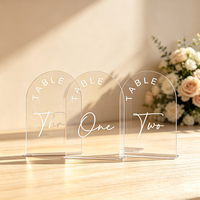 Enseigne de table en acrylique transparente sur mesure de luxe, ensemble de chiffres élégants en feuille d'or 1-20 pour célébration d'anniversaire de mariage