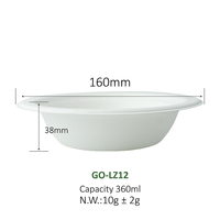 Boîtes à lunch écologiques 12 oz pour fêtes et plats à emporter, assiettes en papier écologiques, bols ronds jetables en bagasse 12 oz pour le déjeuner