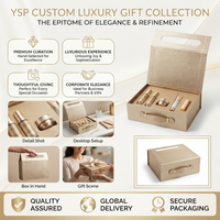 Ensemble d'emballages de luxe sur mesure pour soins de la peau en or avec poignée portable, fermeture magnétique, boîte rigide pliable