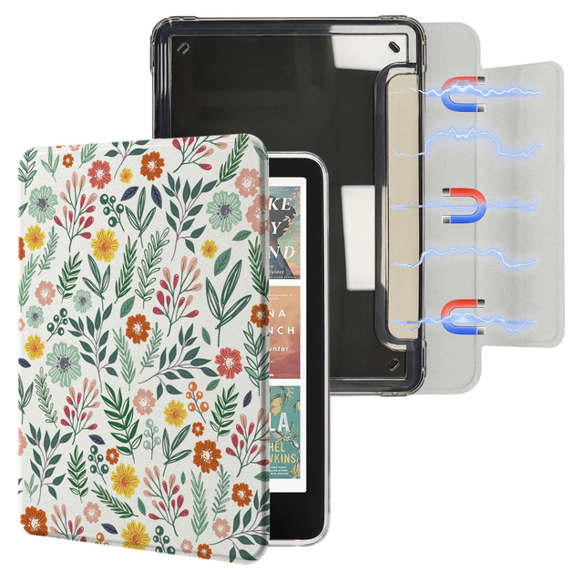 Custom Magnetic Detachable Protective Case Auto Wake/Sleep Kindle Paperwhite 12th Gen 2024 KPW 6 18x13.5 PU Leather Flip Cover