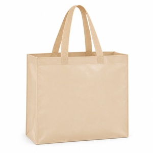 Bolsa de tela no tejida laminada brillante con impresión a todo color, base tipo caja, 32x38x12cm, logotipo personalizado, para eventos comerciales, venta al por mayor - Product Image 1