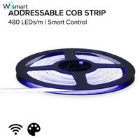 Светодиодная лента COB с адресной подсветкой DC12V 2.7мм 4мм WS2812B SK6812, программируемая, RGB, управление через приложение и голосовое управление, IP20