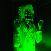 Miroirs Réalistes à Animations Électroniques, Décorations Animées d'Halloween Écologiques et Durables, Spectres Horribles pour Usage Intérieur, Ambiance Hantée