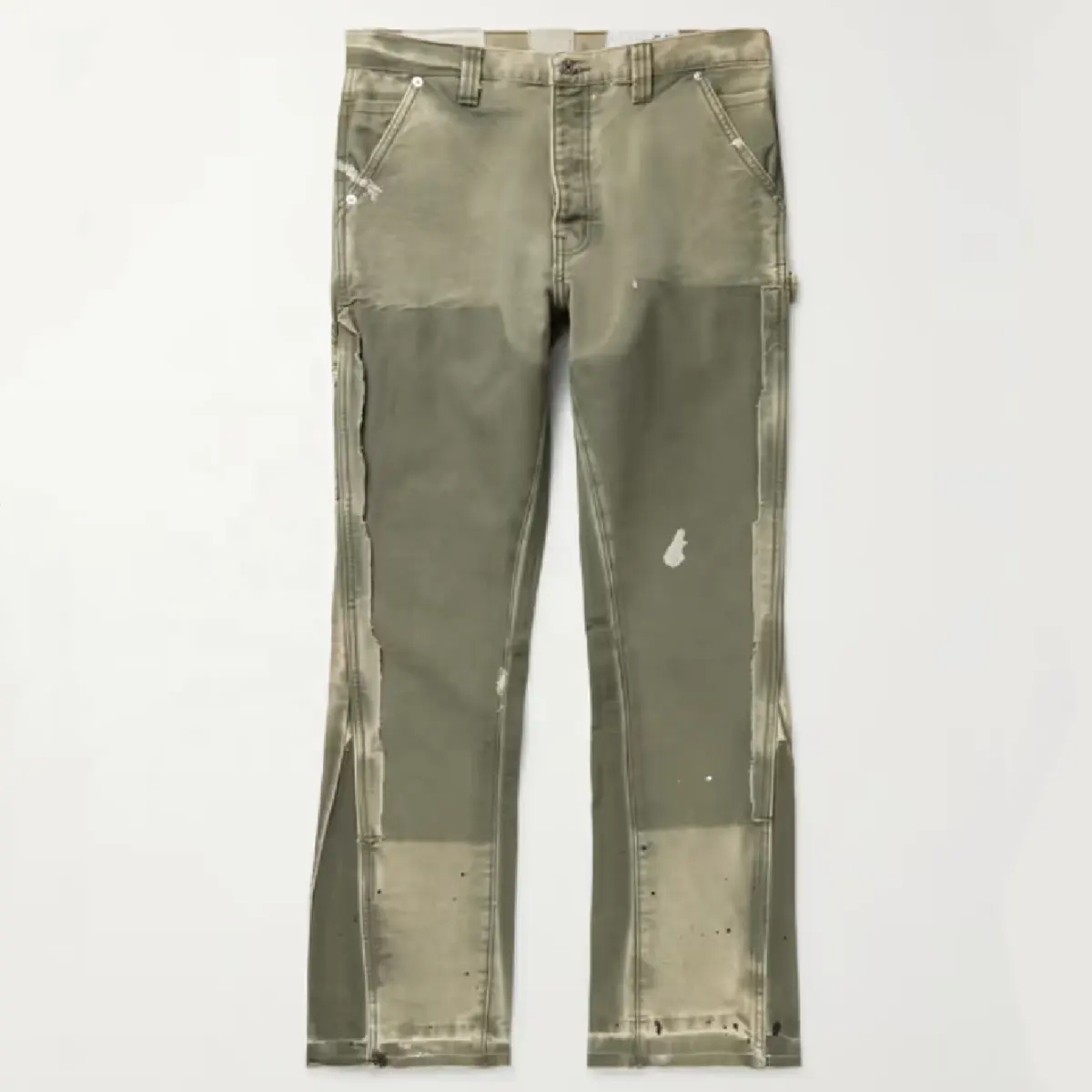 OEM Streetwear benutzer definierte Männer Vintage Wash Distressed Patchwork Flare Jeans Männer Slim Fit plus Größe Flare Jeans Männer Jeans hose