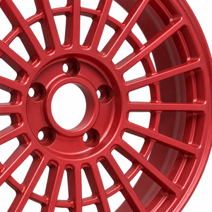 Nuovo Cerchio in Lega Forgiata Stile Rally a <span class=keywords><strong>15</strong></span> Razze Design a Griglia a <span class=keywords><strong>2</strong></span> Anelli Finitura Rosso Opaco Logo Personalizzato <span class=keywords><strong>15</strong></span>-22 Pollici 5x114.3 - Product Image 2