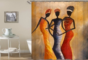 <span class=keywords><strong>Rideau</strong></span> <span class=keywords><strong>de</strong></span> <span class=keywords><strong>douche</strong></span> africain étanche, impression numérique 3D, style occidental, styliste personnalisé, pour salle <span class=keywords><strong>de</strong></span> bains, vente en gros - Product Image 2