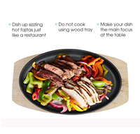 Wajan Steak Besi Cor Bebas PFOA, Wajan Datar Anti Lengket, Peralatan Dapur Besi Cor, Wajan Oval