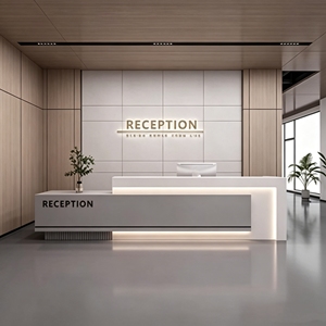 CR122 Minimalist Built in Led Beauty Salon Reception Desk Spa Cashier Counter for Retail Store - Product Image 1