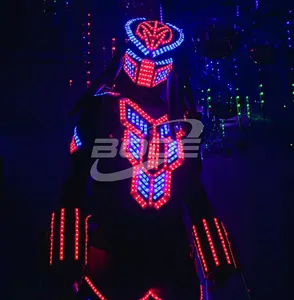 Hot Selling Nightclub Robot Led Para Zancos Dj Carnival Party Costume Colorful Stilt Robot Led Ballroom Robot Party Costume