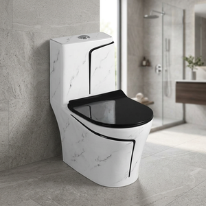 WC monobloc en céramique blanche à double chasse d'eau, coloré, pour salle de bain moderne - Vente en gros - Product Image 3
