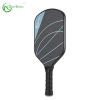 Fourniture d'usine Zhensheng Raquette de pickleball à pagaie en fibre de carbone portable disponible en OEM avec logo personnalisé pour le divertissement