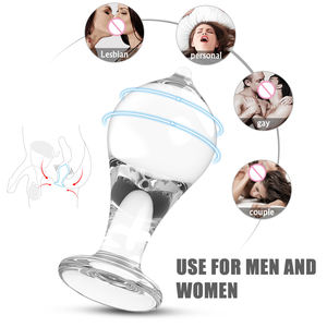 Perles anales étape par étape Butt Plug Set Producto Sexual pour réchauffer les produits pour adultes Matériau en verre hypoallergénique - Product Image 6