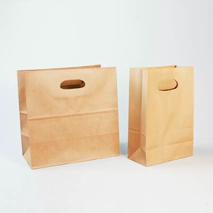 Bolsas de Papel Kraft con Asas Troqueladas, Ecológicas, Reciclables, de Fábrica Directa, con Logotipo Personalizado, Duraderas, Biodegradables, Tamaños Personalizados para Alimentos - Product Image 1