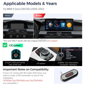 Xtrons 12.3 "Android 13 Octa Core xe màn hình cho BMW 5 Series E60 E61 2005-2010 Carplay Android Auto 4 gam LTE xe Android Máy nghe nhạc - Product Image 3